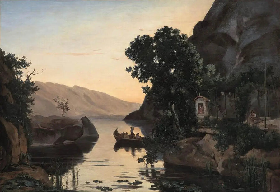 Landskab nær Riva ved Gardasøen - Jean-Baptiste Camille Corot
