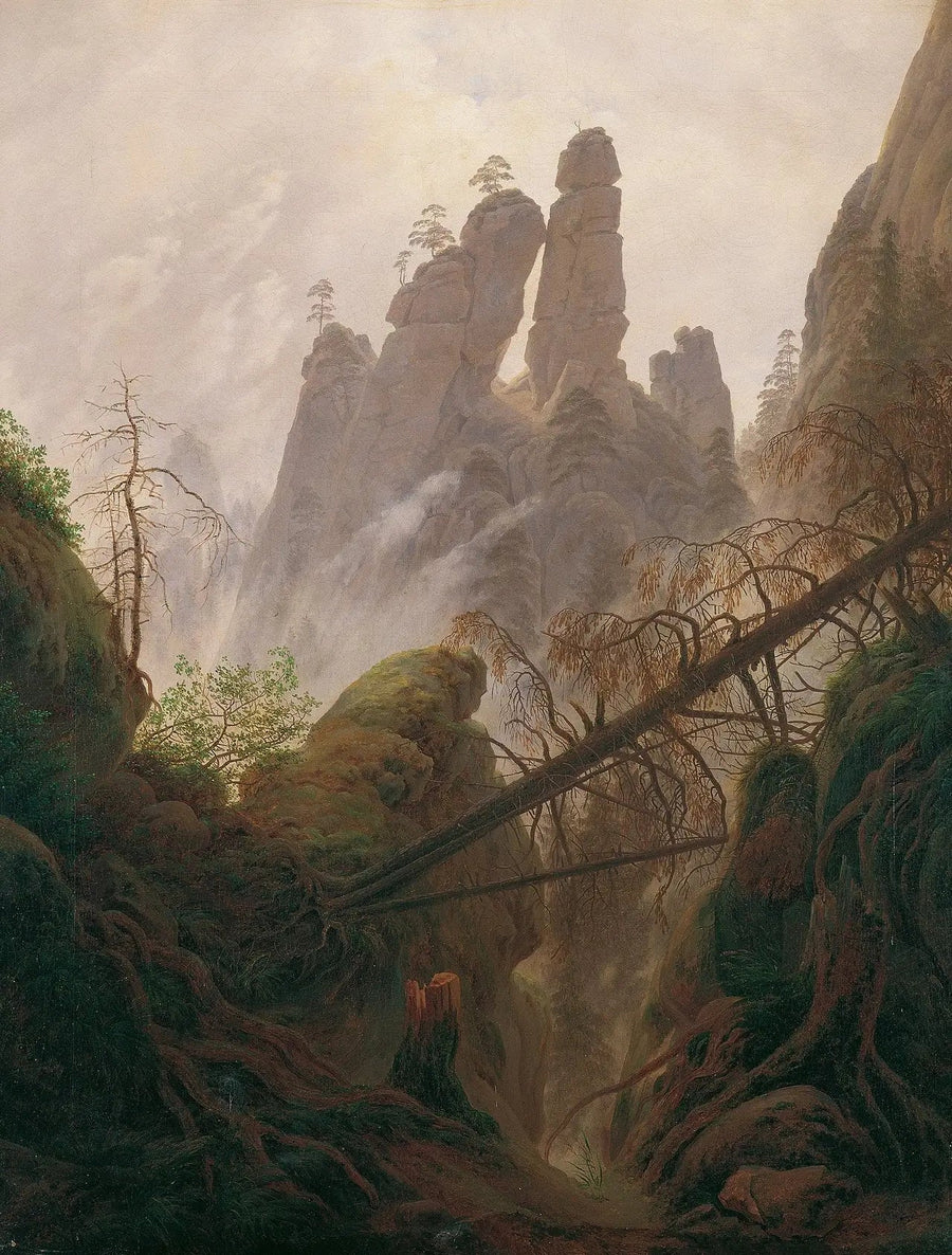 Klippe landskab i Elbsandsteingebirge - Caspar David Friedrich