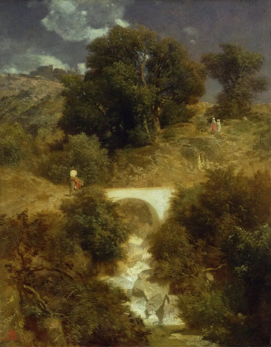 Romersk landskab med en bro - Arnold Böcklin