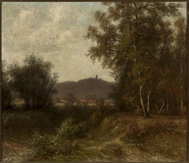 Landligt landskab med træer, efter Claude Monet - 1882