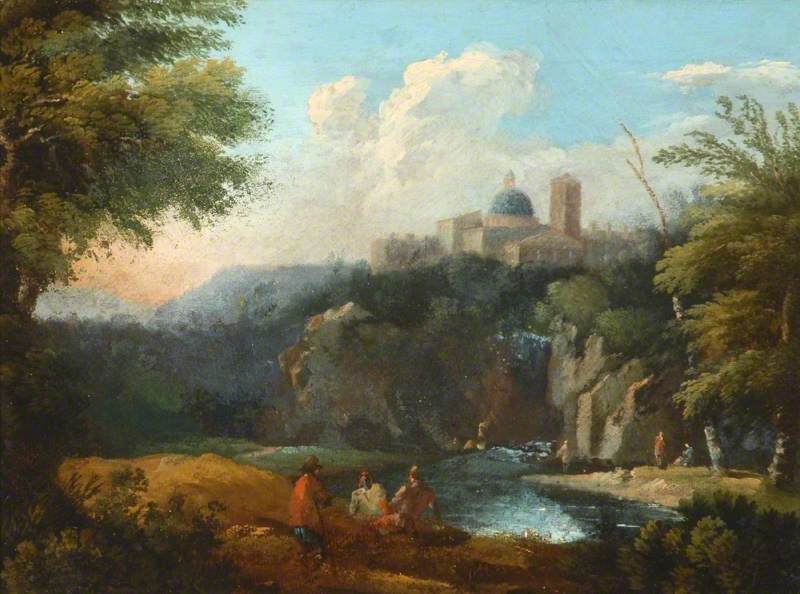 Paysage sauvage avec un château sur un éperon rocheux - Salvator Rosa image 1 tableau peint à l’huile sur toile