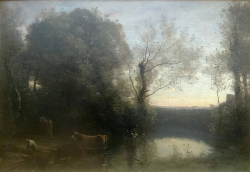 Landskab, solnedgang - Jean-Baptiste Camille Corot