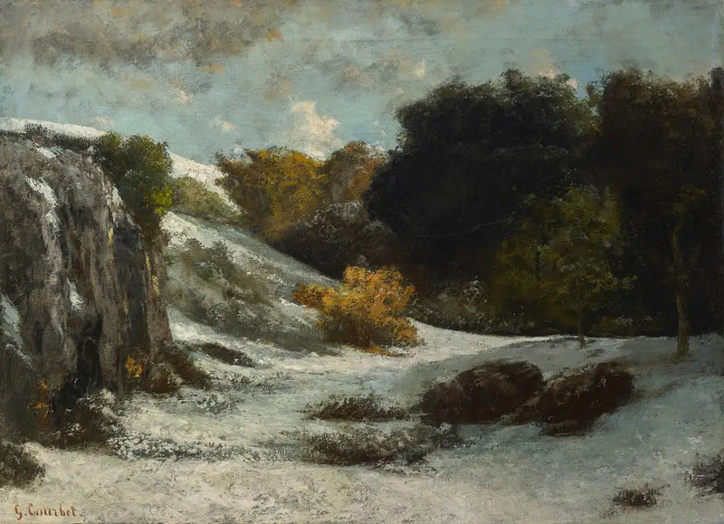 Landskab under sne - Gustave Courbet