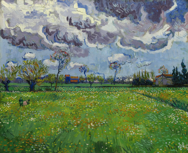 Landskab under en bevæget himmel - Vincent van Gogh
