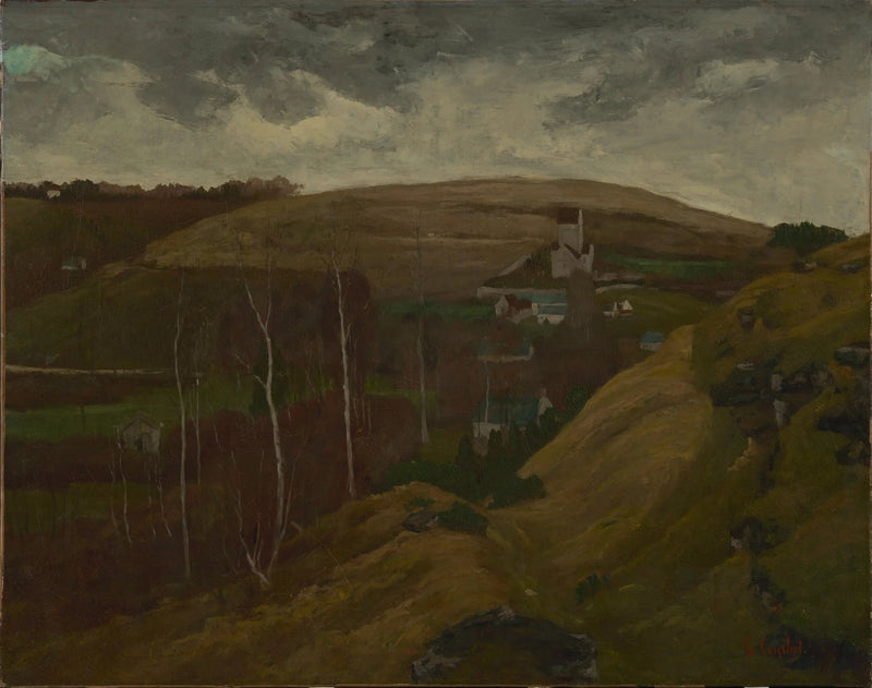 Bakket landskab - Gustave Courbet