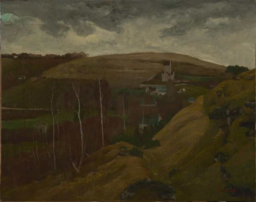 Bakket landskab - Gustave Courbet