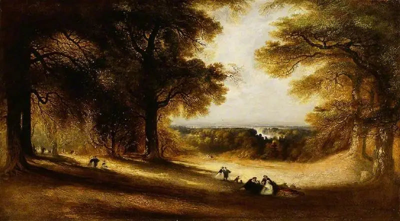 Landskab: Udsigt i Richmond-parken - John Martin