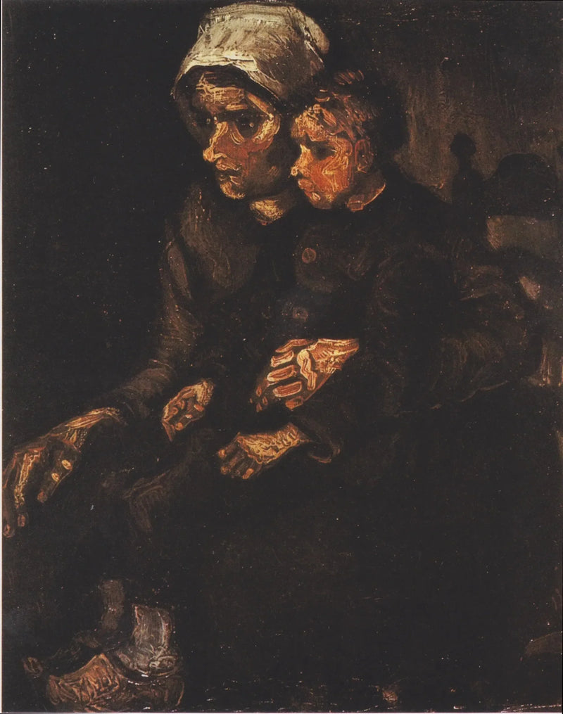 Bondekone med et barn på skødet - Vincent van Gogh