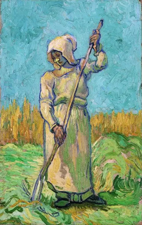 Landkvinde med en rive (efter Millet) - Vincent van Gogh