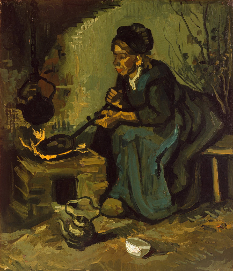 Bondekone laver mad. - Vincent van Gogh