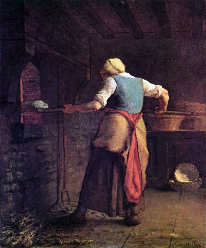 Bønderinde bager sit brød - Jean-François Millet