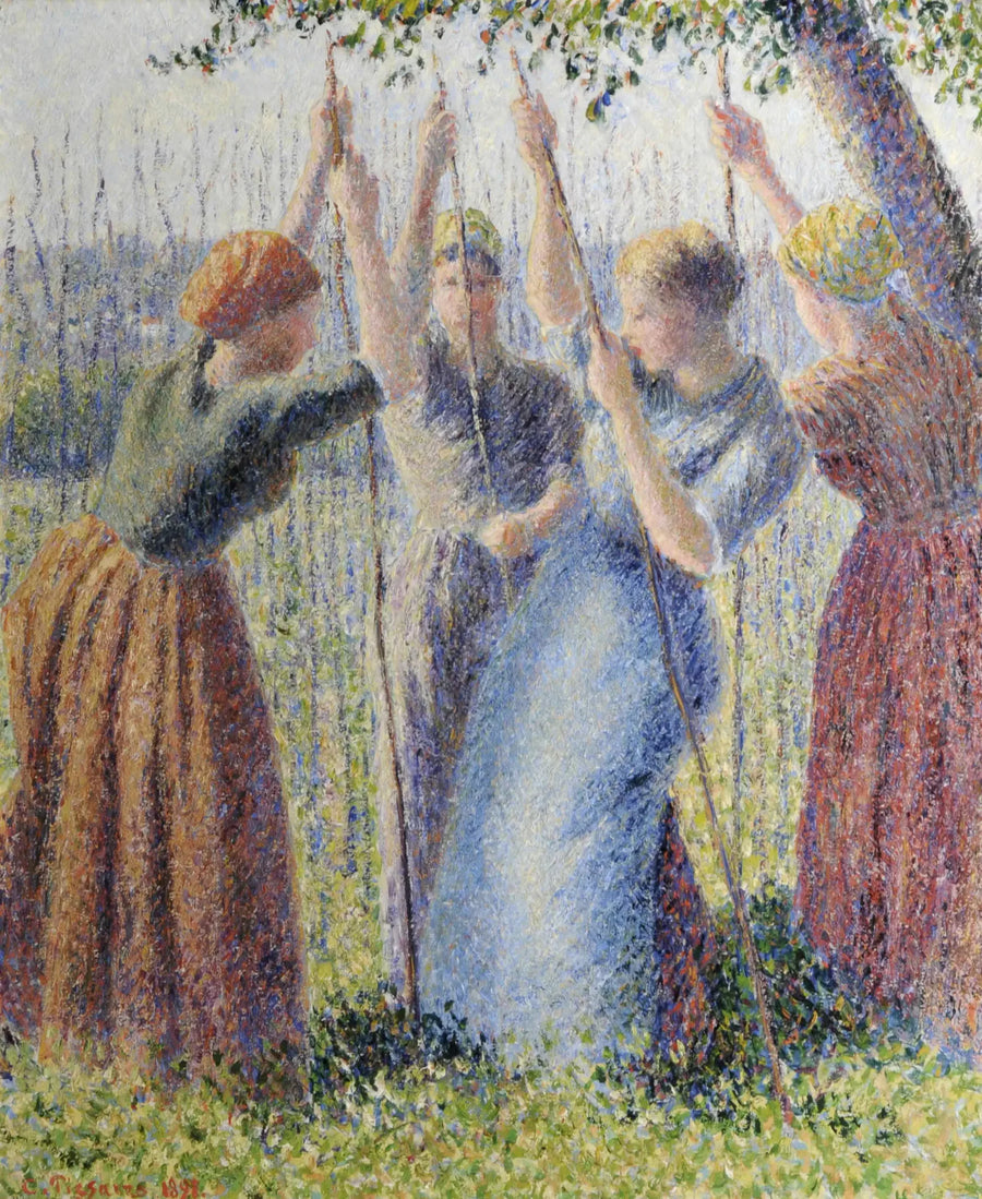 Bønder, der planter rækker - Camille Pissarro