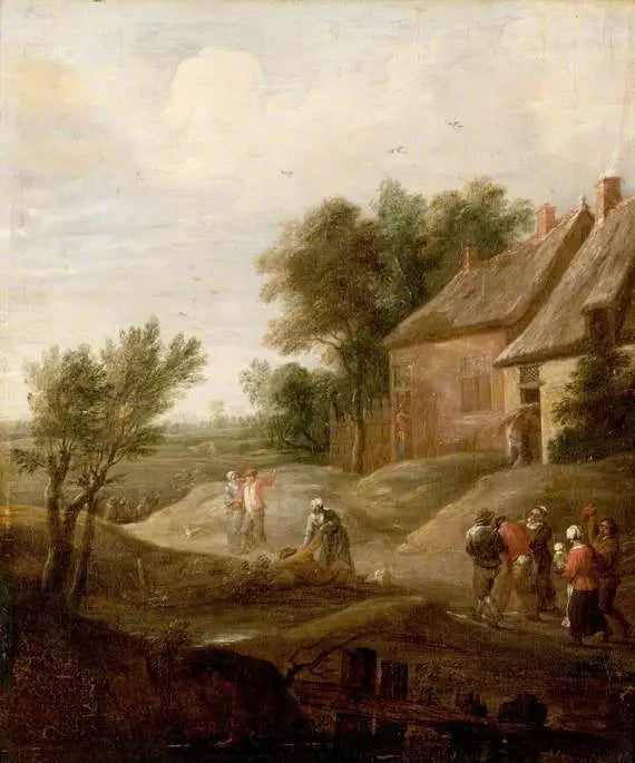 Drunk bønder, der vender hjem - David Teniers den Yngre