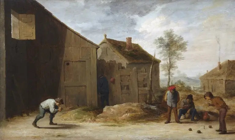 Bønder, der spiller boule - David Teniers den Yngre