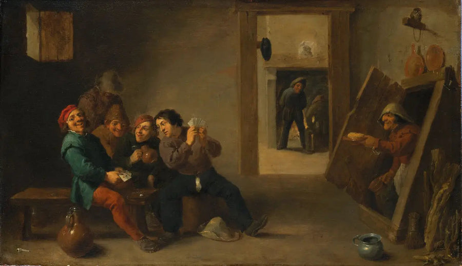 Bønder der spiller kort - David Teniers den Yngre