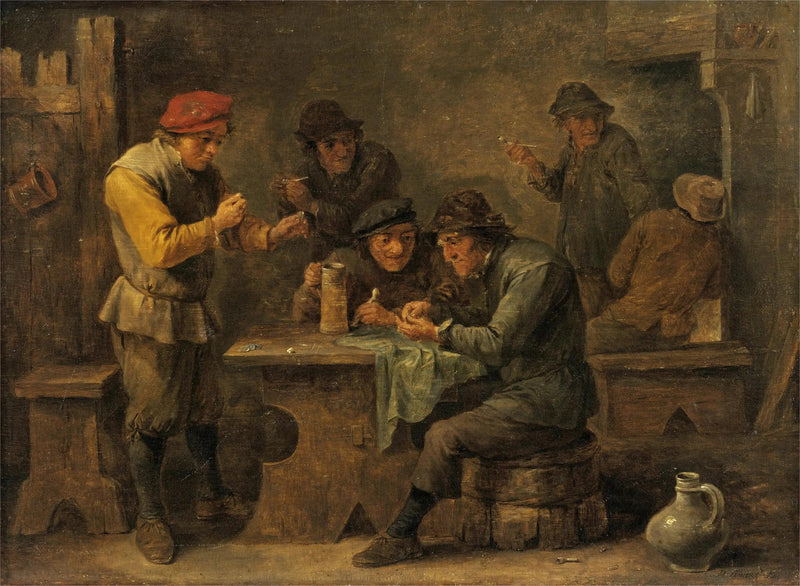 Bønder der spiller terning - David Teniers den Yngre