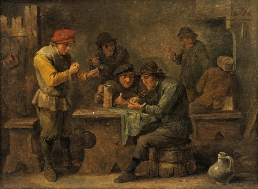 Bønder der spiller terning - David Teniers den Yngre