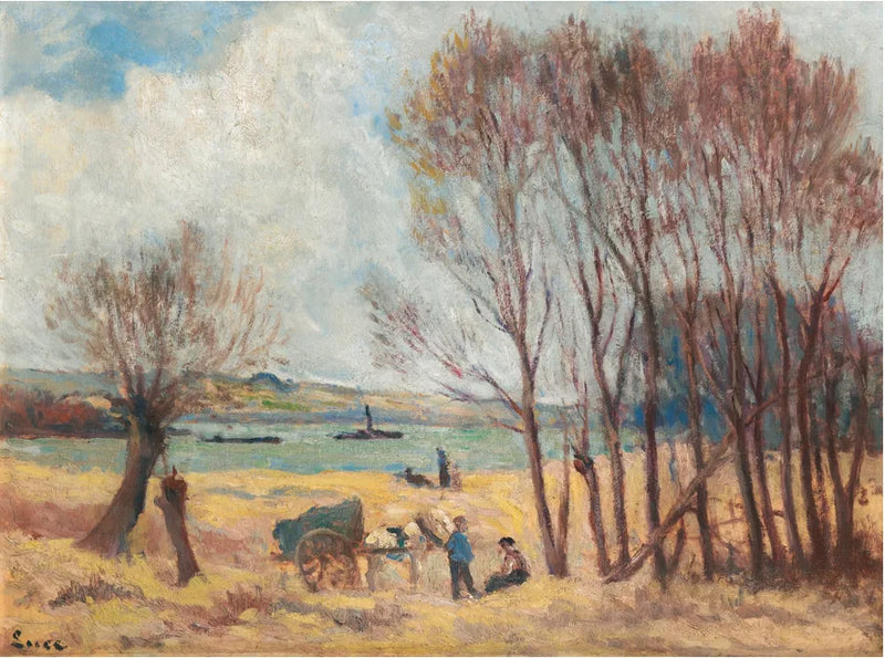 Bønder nær Seinen, omkring Rolleboise - Maximilien Luce