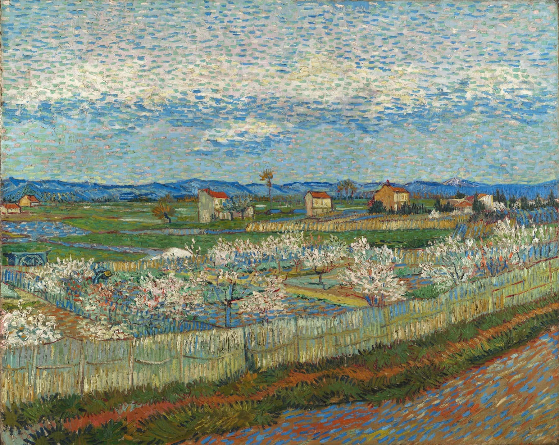 Pêchers en fleurs dans la plaine de la Crau F514 de Vincent van Gogh, Courtauld Gallery