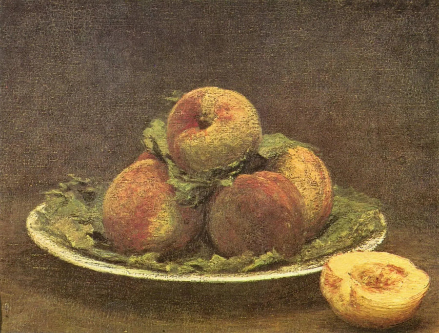 Fersken på en tallerken - Henri Fantin-Latour
