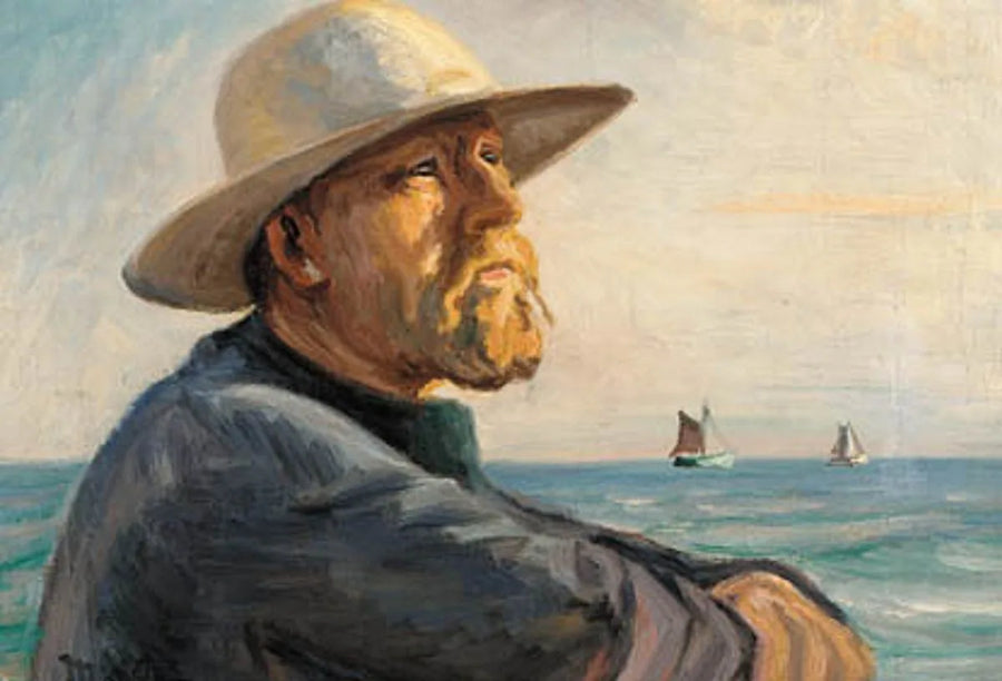 Fisker fra Skagen iført hat. -Michael Peter Ancher