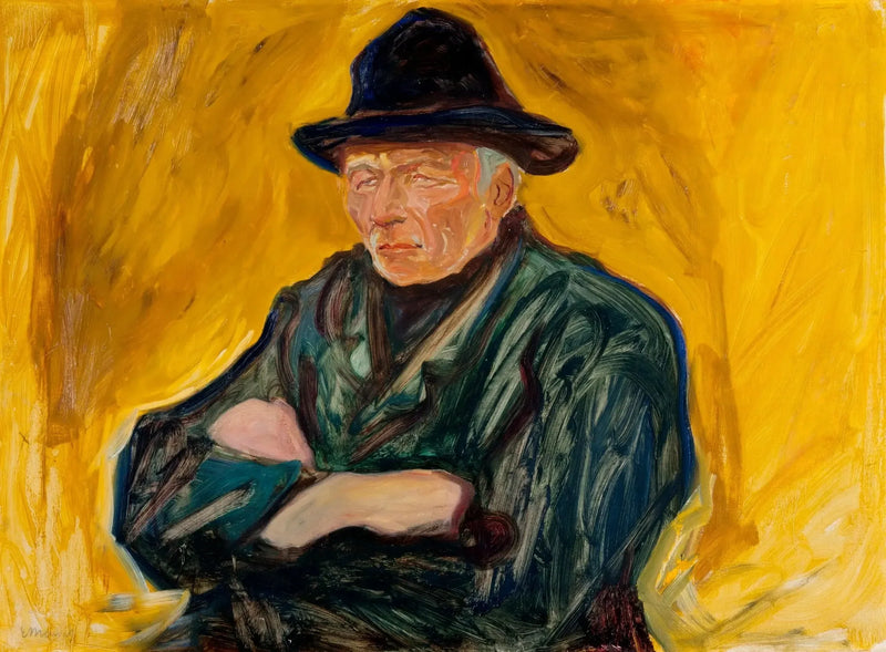 Fisker på en gul baggrund - Edvard Munch