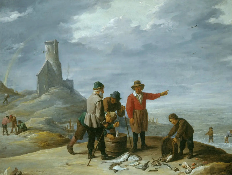 Fiskere ved havkanten - David Teniers den Yngre