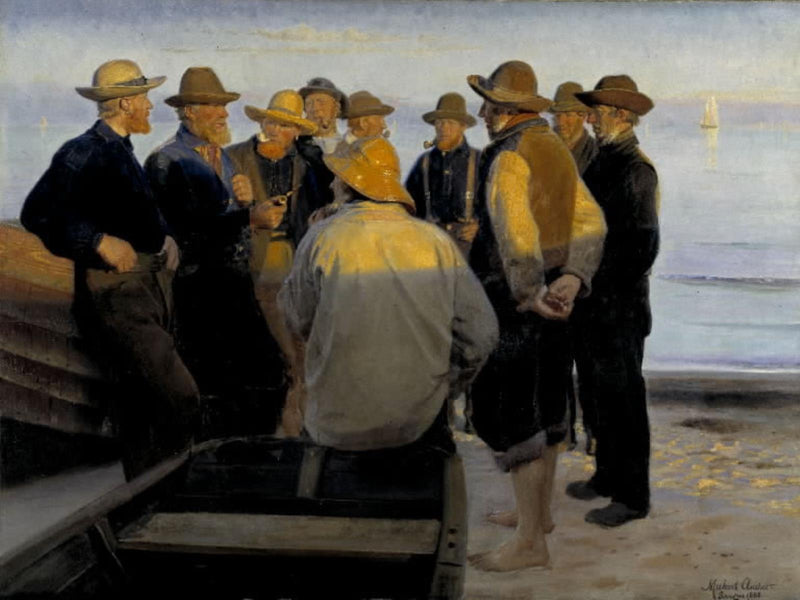 Fiskere ved havet en sommeraften - Michael Peter Ancher