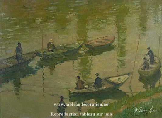 Pêcheurs dans la Seine à Poissy - Tableau Monet - Reproductions de tableaux et peintures haut de gamme