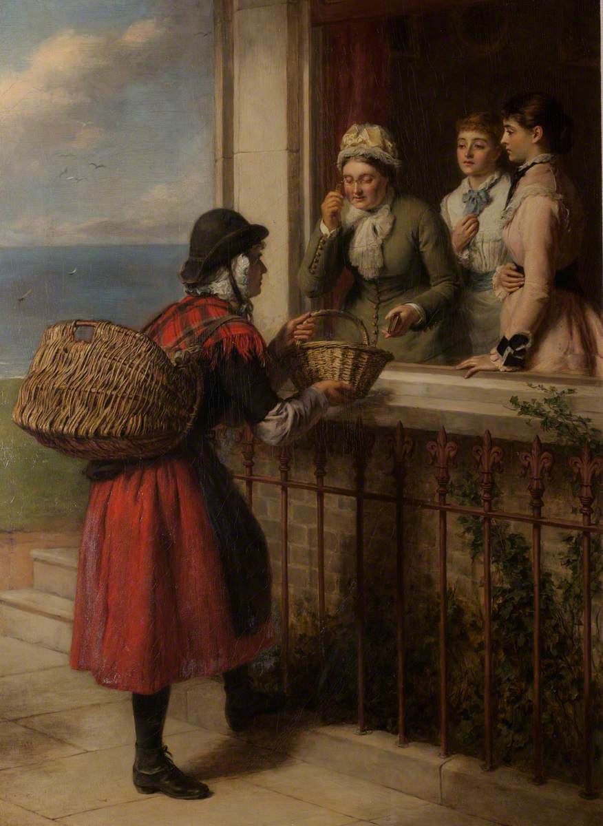 Pêcheuse de Tenby - William Powell Frith image 1 copie peinte à la main à l’huile