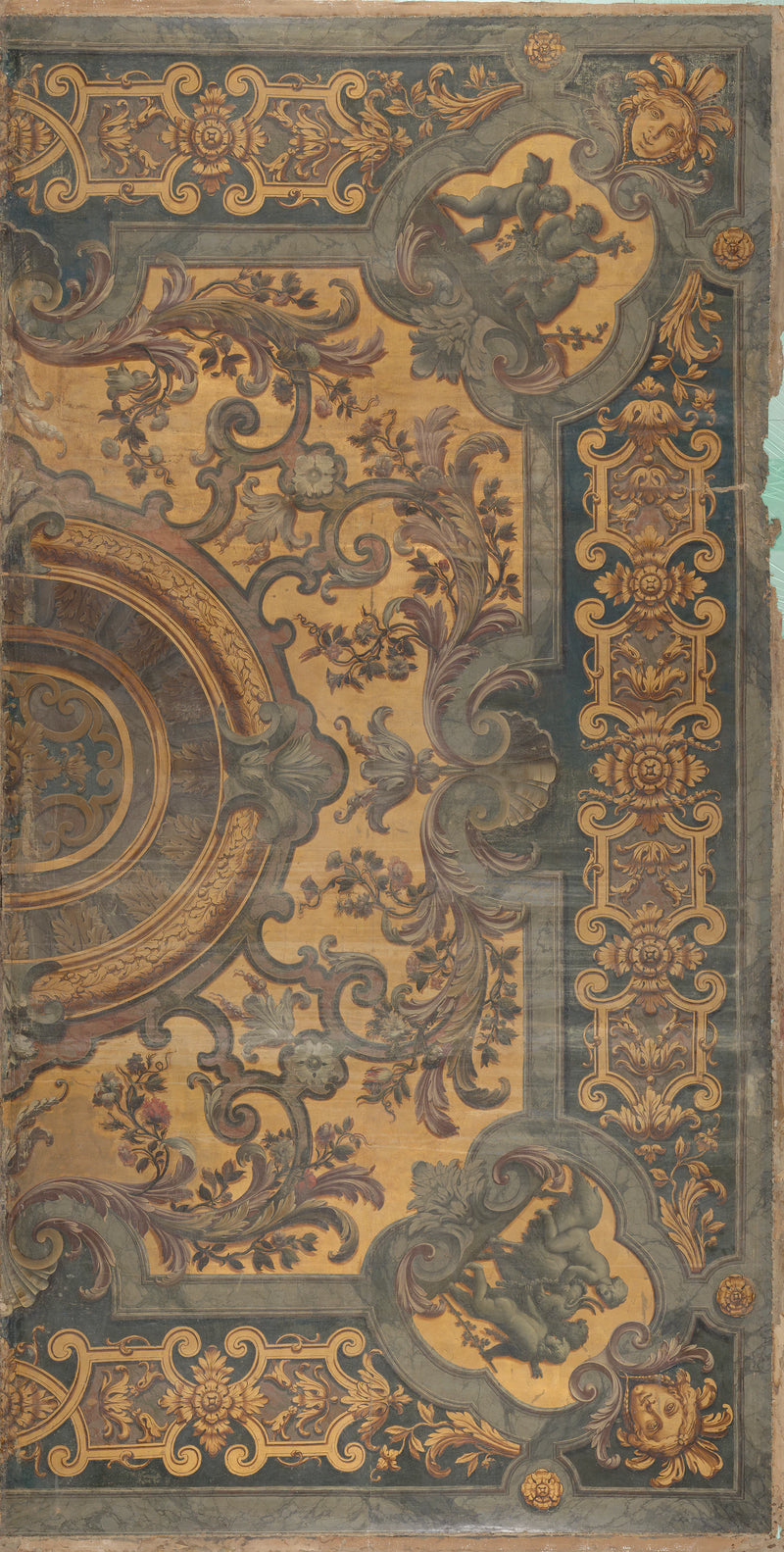 Peinture ornementale au plafond avec représentations de putti dans les coins - Elias van Nijmegen
