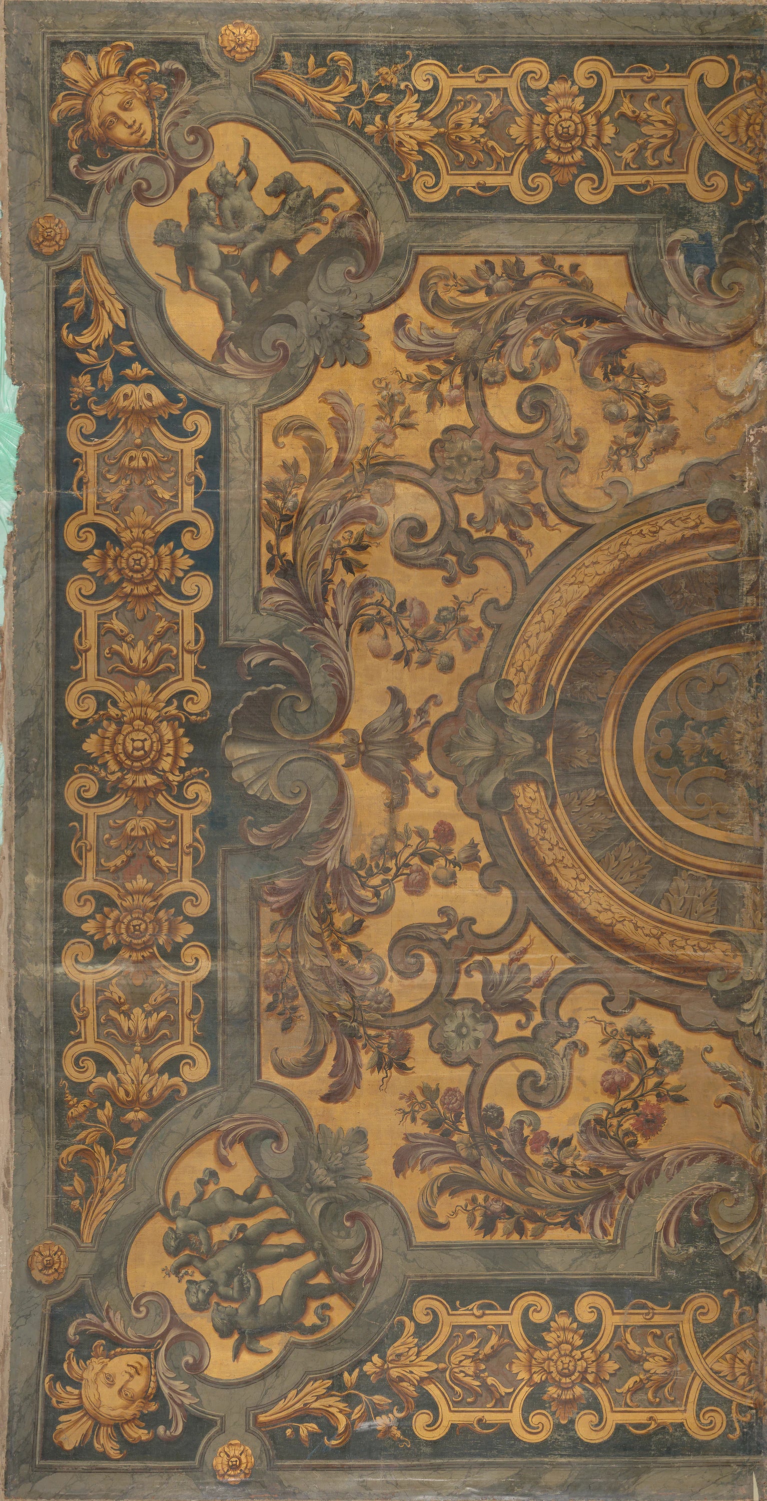 Peinture ornementale au plafond avec représentations de putti dans les coins - Elias van Nijmegen