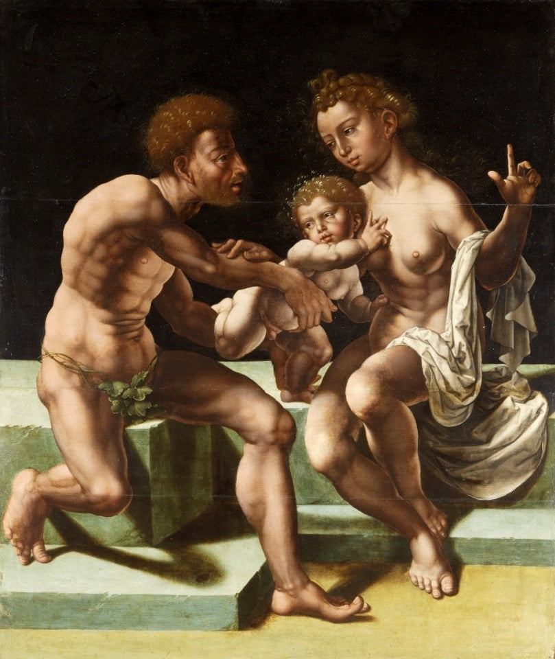 Pélée og Thetis med den unge Achilleus. - Jan Gossaert