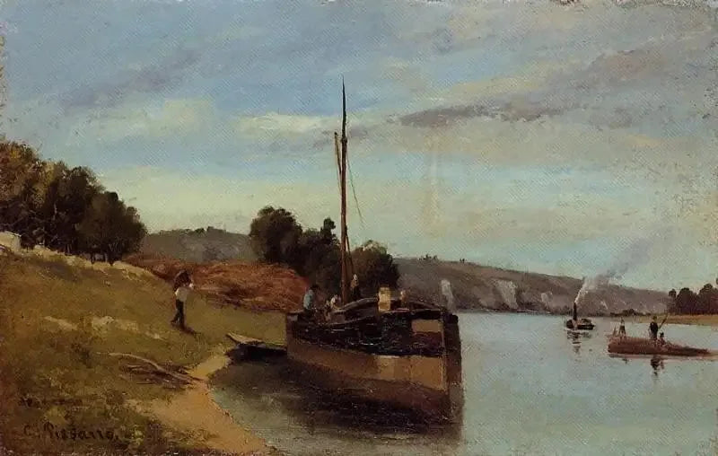 Både ved La Roche-Guyon Argenteuil, Tivoli - Camille Pissarro