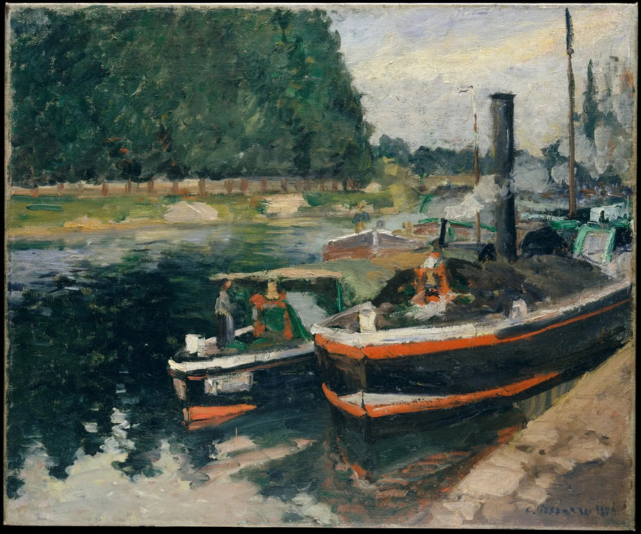 Både ved Pontoise - Camille Pissarro