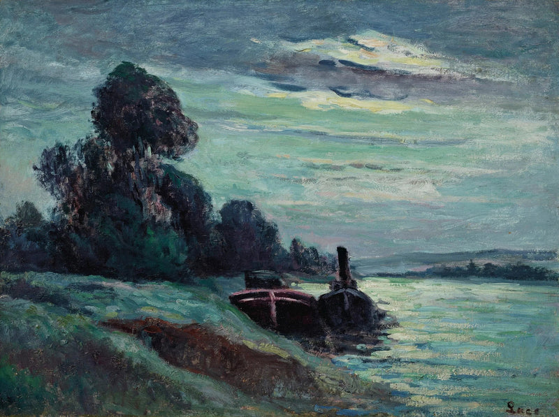 Péniches sur la Seine - Maximilien Luce