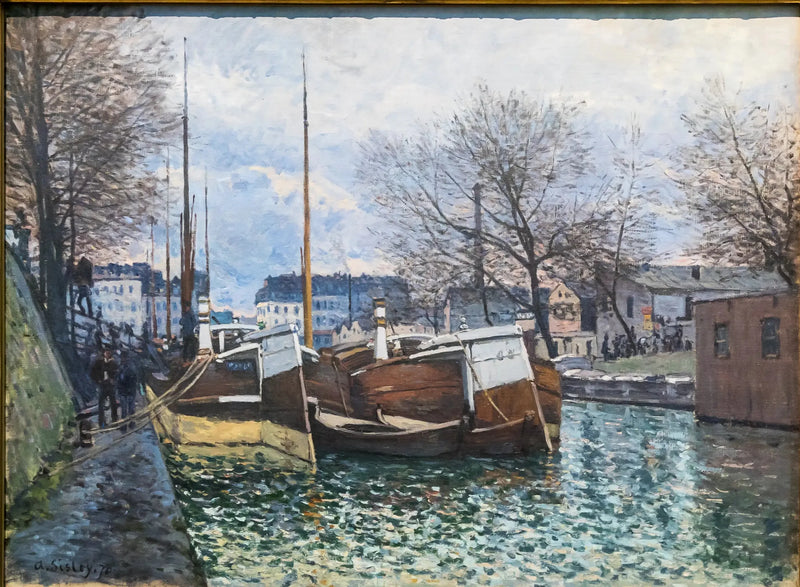 Både på kanalen Saint-Martin - Alfred Sisley