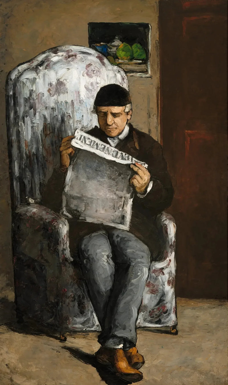 Kunstnerens far læser begivenheden - Paul Cézanne