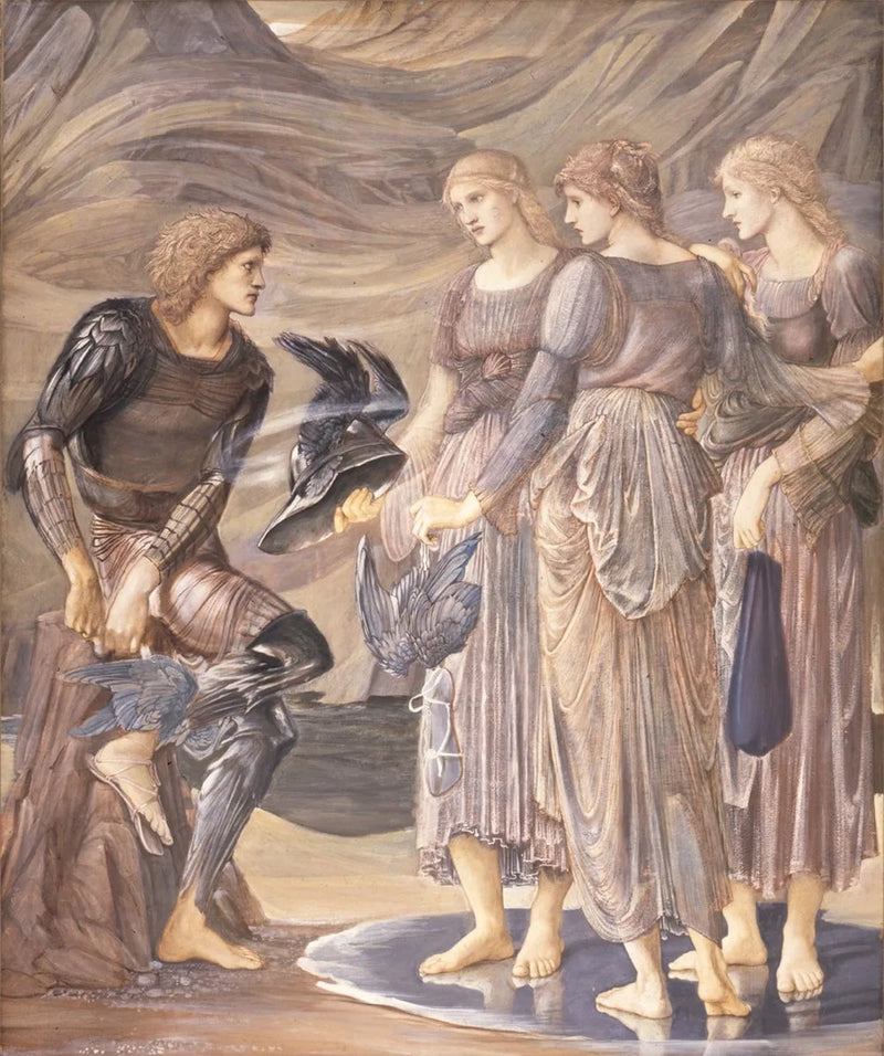 Perseus og havnymferne (Persæus' bevæbning) - Edward Burne-Jones