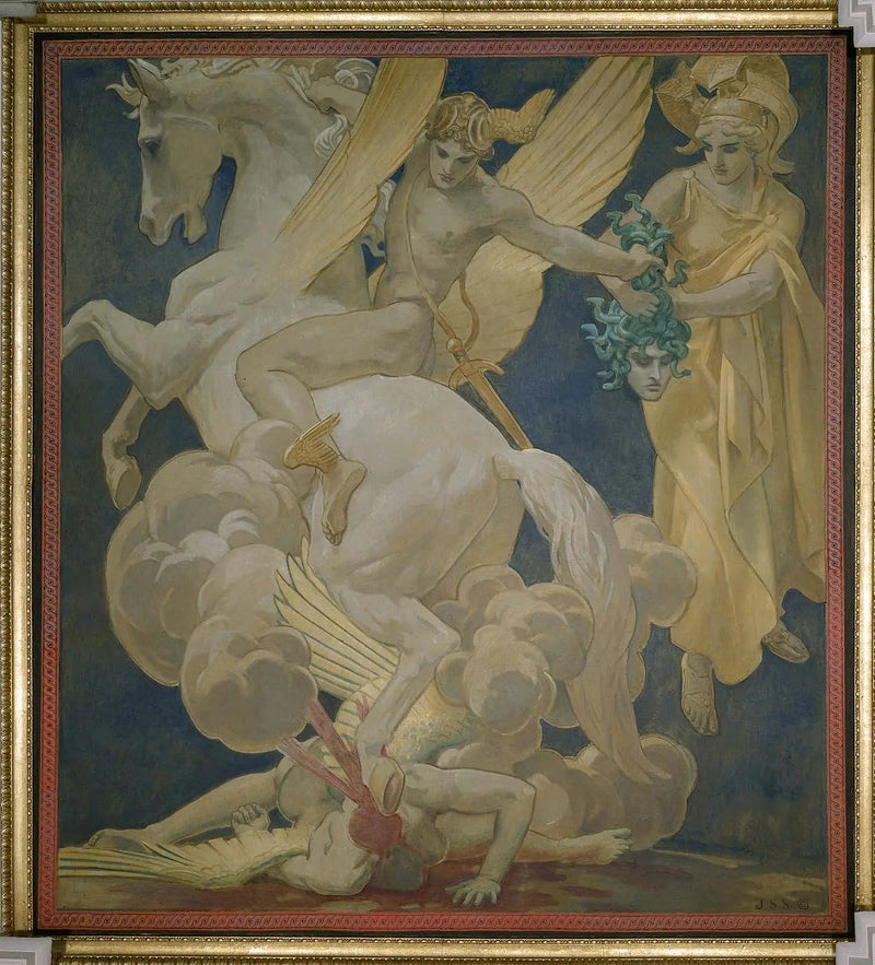 Perseus på Pegasus dræber Medusa - John Singer Sargent