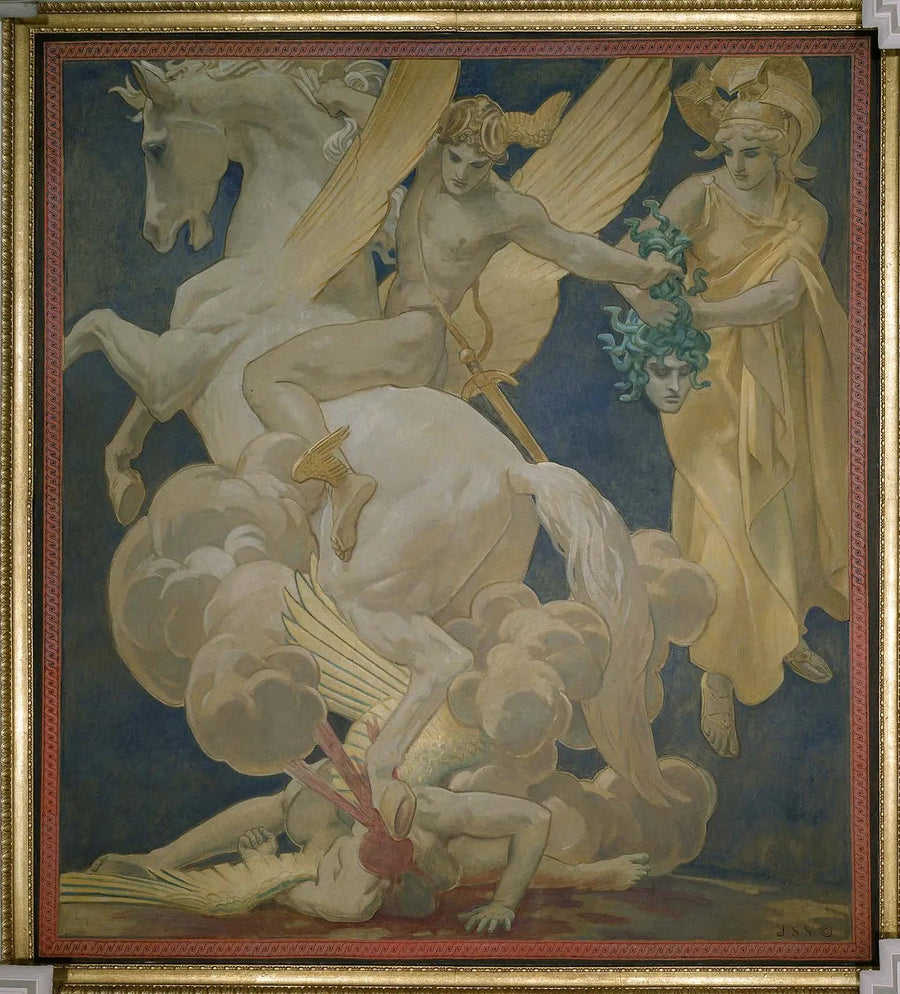 Perseus på Pegasus dræber Medusa - John Singer Sargent