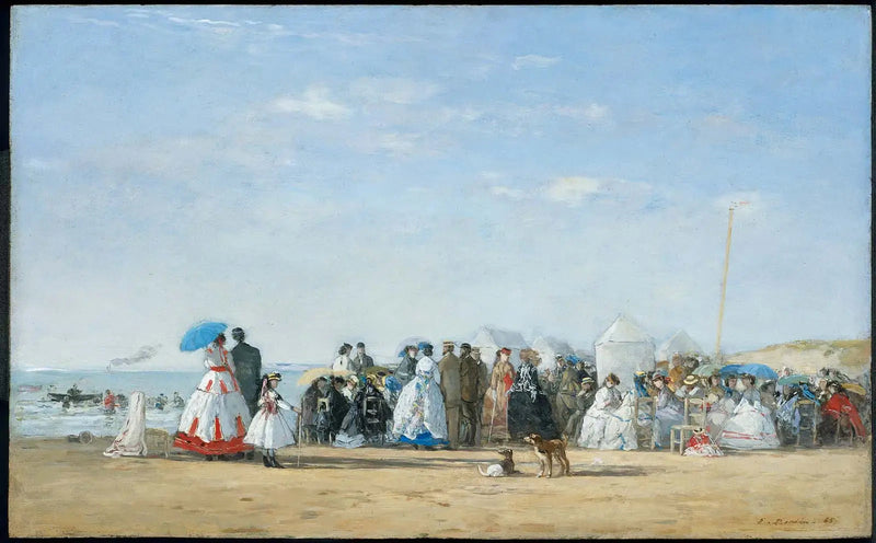 Modefigurer på stranden - Eugène Boudin