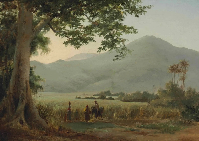 Personer, der diskuterer ved kanten af en vej - Camille Pissarro