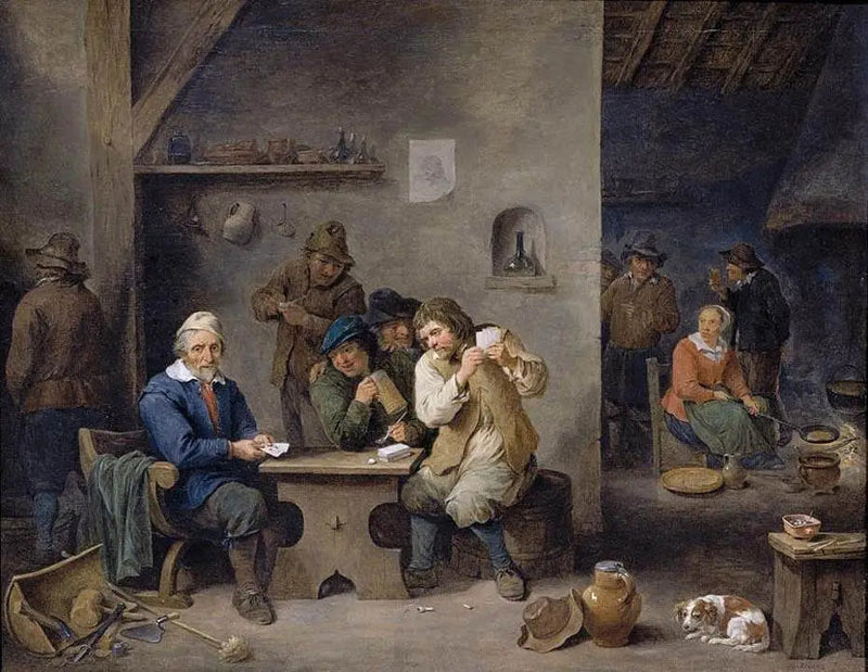 Personnages, der spiller i en taverne - David Teniers den Yngre