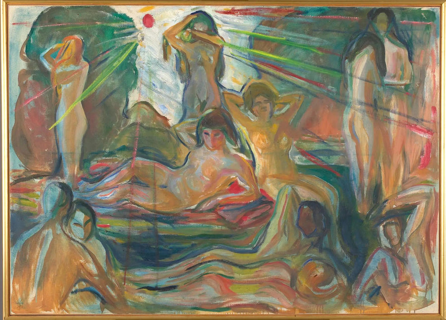Nøgne figurer og Sol - Edvard Munch