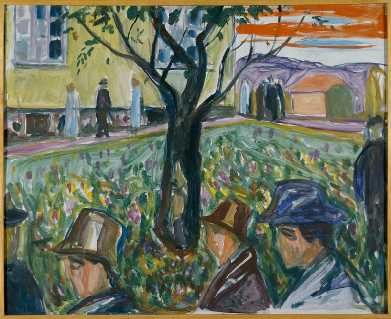Mennesker der går i haven - Edvard Munch