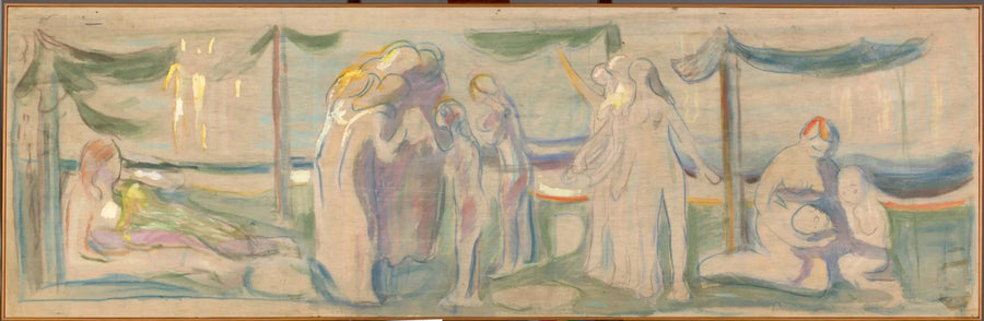 Nøgne mennesker på stranden - Edvard Munch