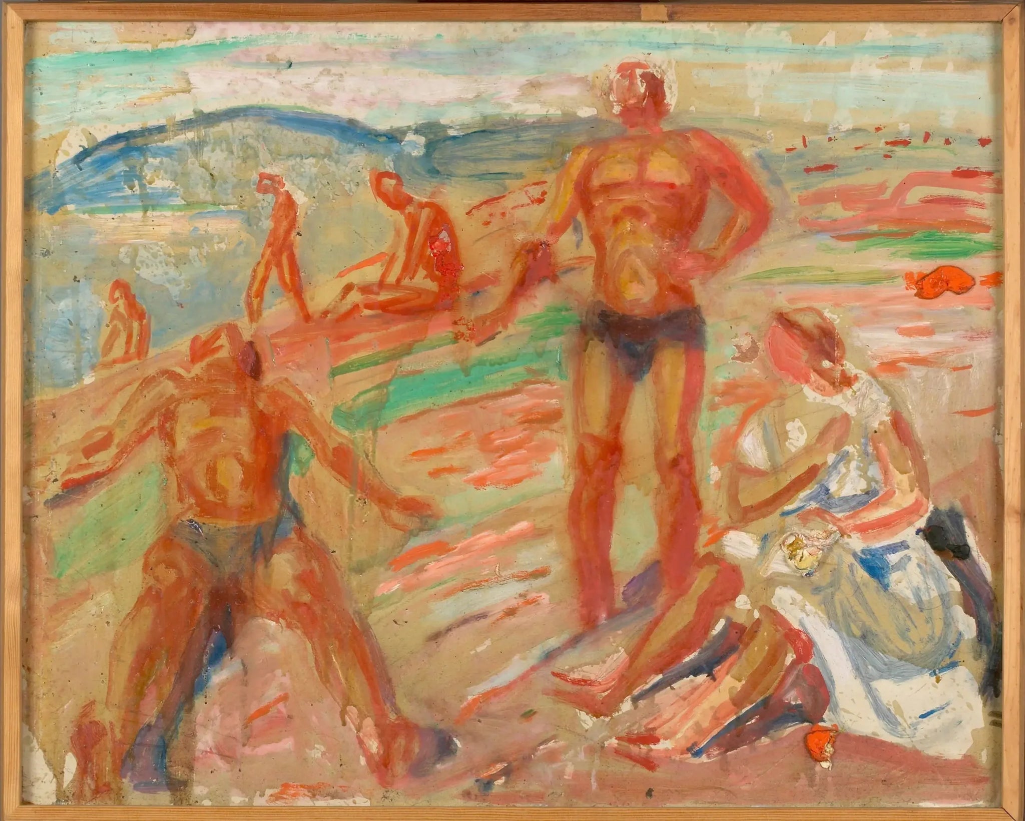 Personnes prenant un bain de soleil - Edvard Munch image 1 reproduction de peinture à l’huile