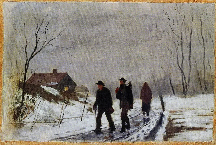 Mennesker på den røde i en fugtig sne - Edvard Munch