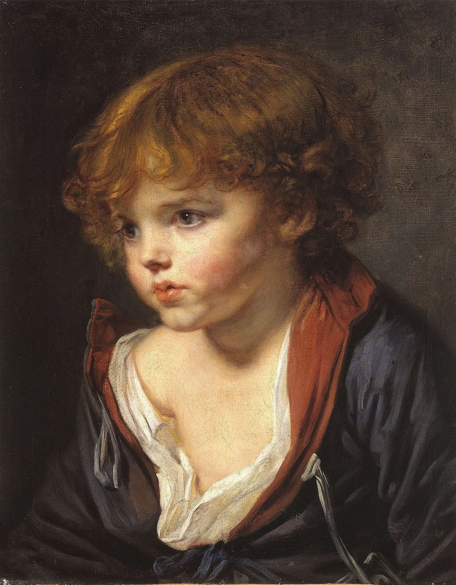 Lille blond dreng med åben skjorte - Jean-Baptiste Greuze